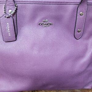 COACH PURPLE CITY ZIP TOTE BAG